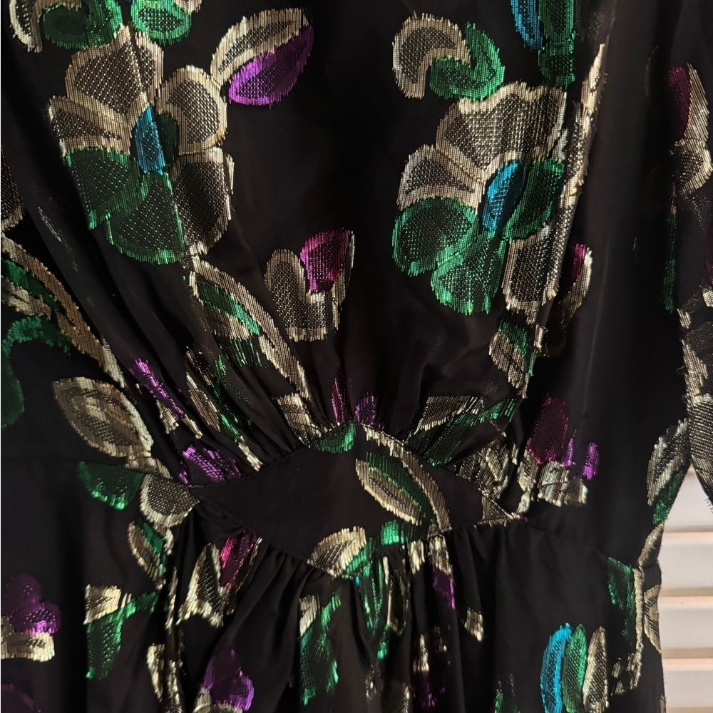 ba&sh Black Dress with Purple and Green Floral Pattern - Picture 4 of 9